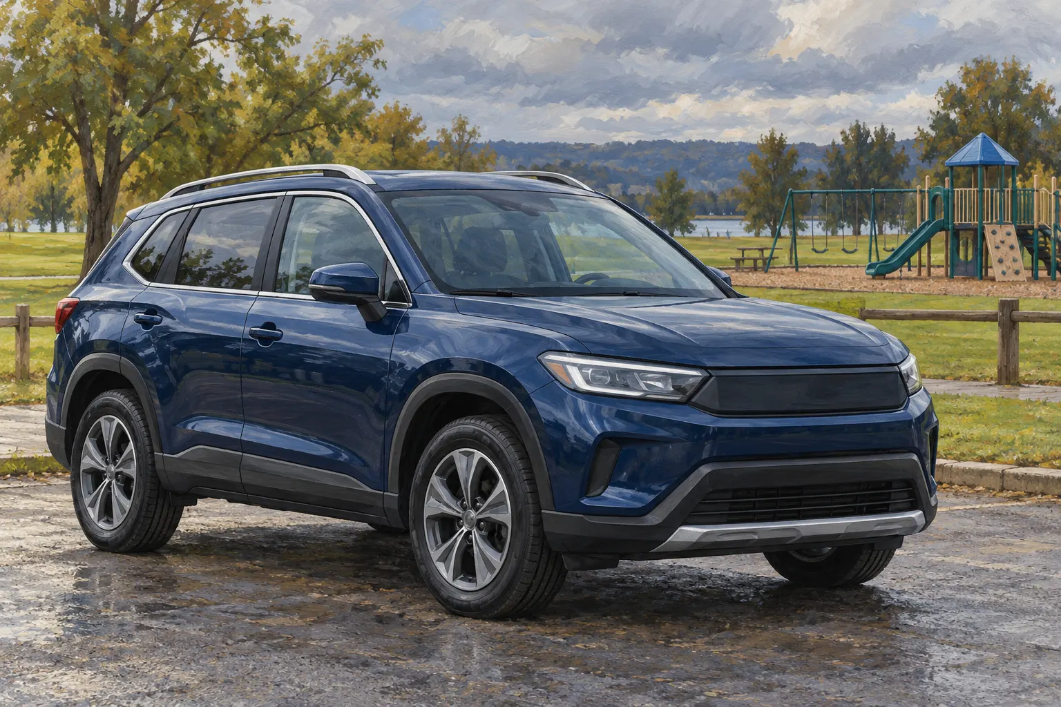 Frei gestaltetes kantiges Familien-SUV.