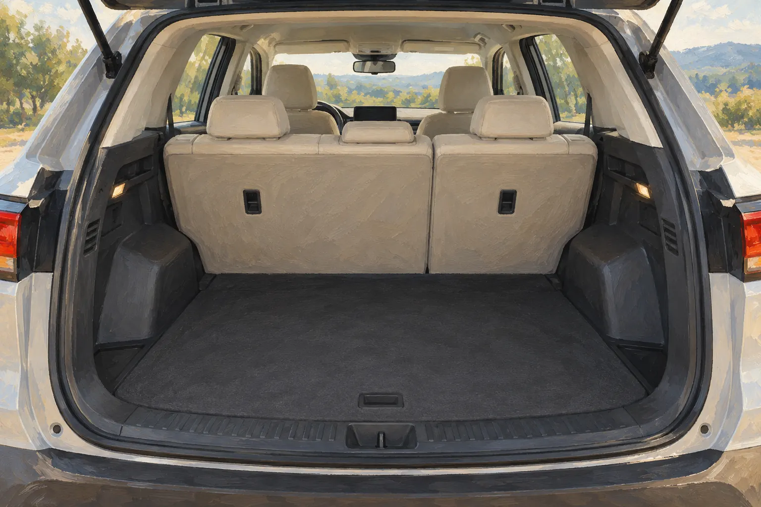 Blick in den Gepäckraum eines kompakten SUV.