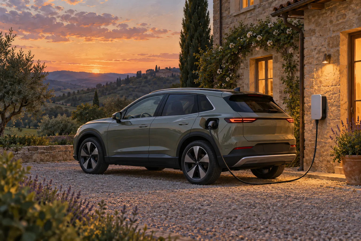 Ladeanschluss eines SUV.